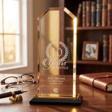 Gold Cornerstone Reflection Acrylic Award - Acrylic Awards