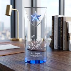 Blue Star-Dome Acrylic Award - Acrylic Awards