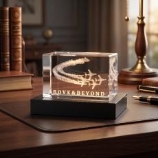 Above and Beyond Jets 3D Crystal Award - Paperweights