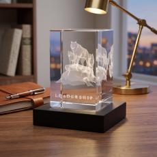 Leadership Wolves 3D Crystal Award - Crystal Awards
