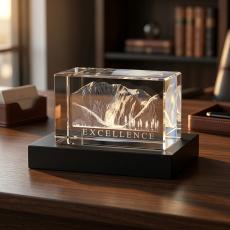 Excellence Mountain 3D Crystal Award - Price $25 to $50