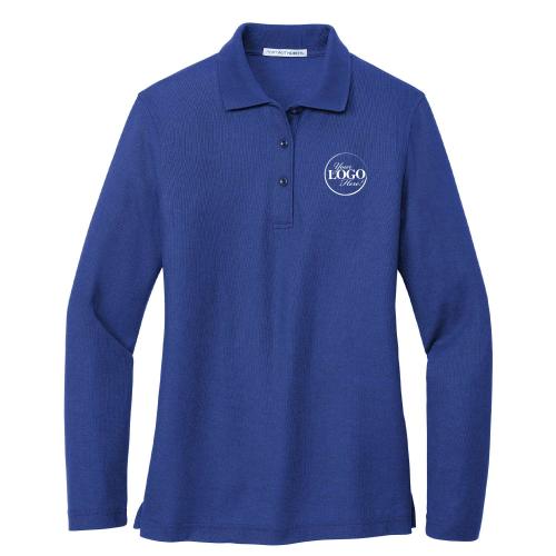 Custom Women Long Sleeve Classic Polo Corporate Gifts - Apparel - Custom Women Long Sleeve Classic Polo