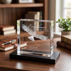 Excellence Eagle XL 3D Crystal Award - Crystal Awards