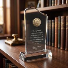 Flourishing Achievement Crystal Medallion Award - Crystal Awards