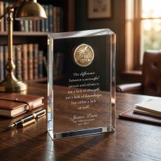 Crystal Tablet Medallion Award - Crystal Awards