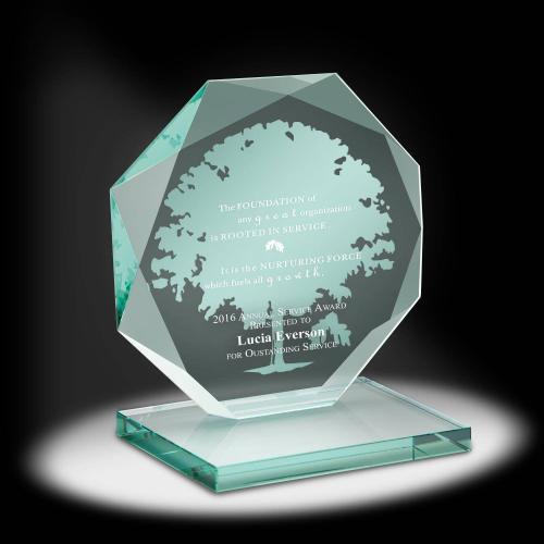 Awards & Recognition - Glass Trophies - Octavia Tree Service Award