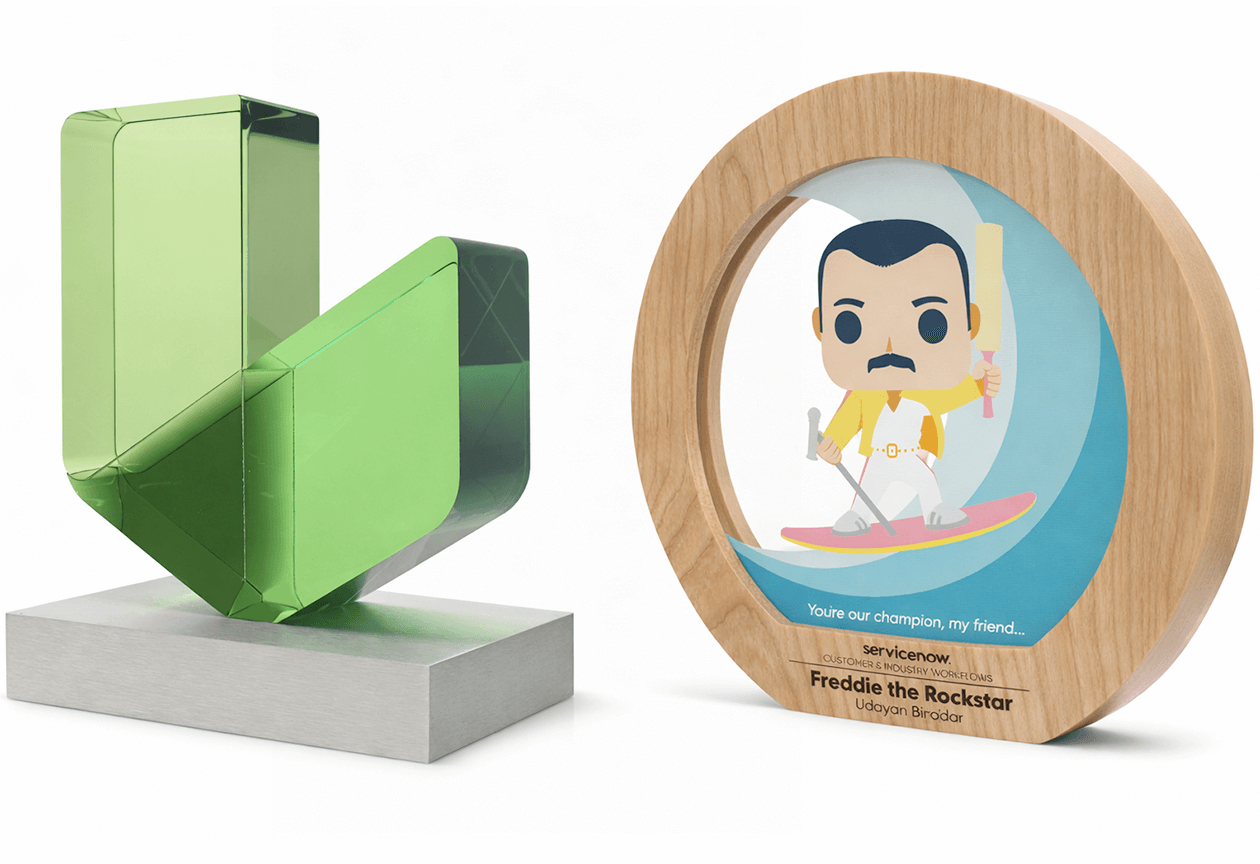 Custom Award Materials - Acrylic, Metal, Wood, Glass, Crystal