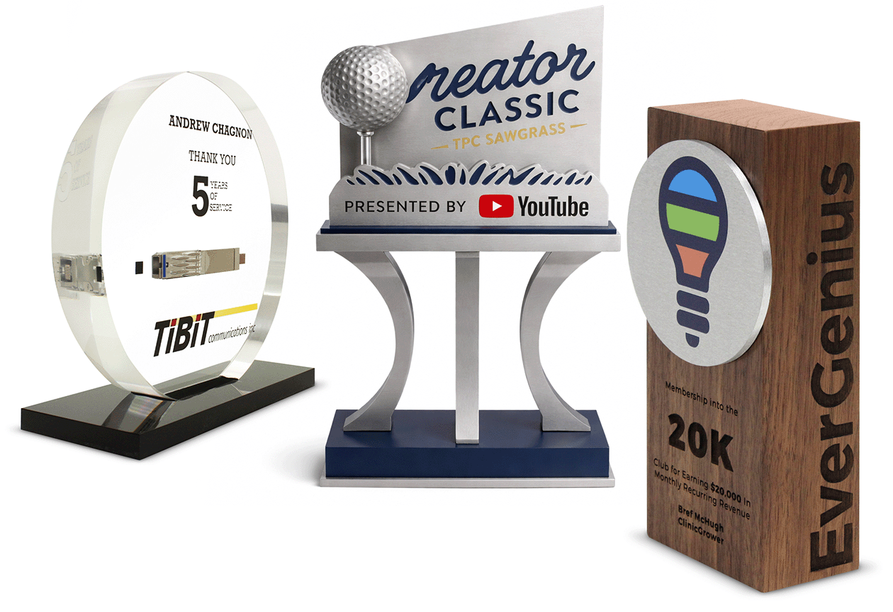 Custom Award Examples for Corporate Events and Recognition Awards