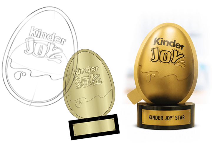 Example of a Kinder Joy Custom Award from Concept to Delivery