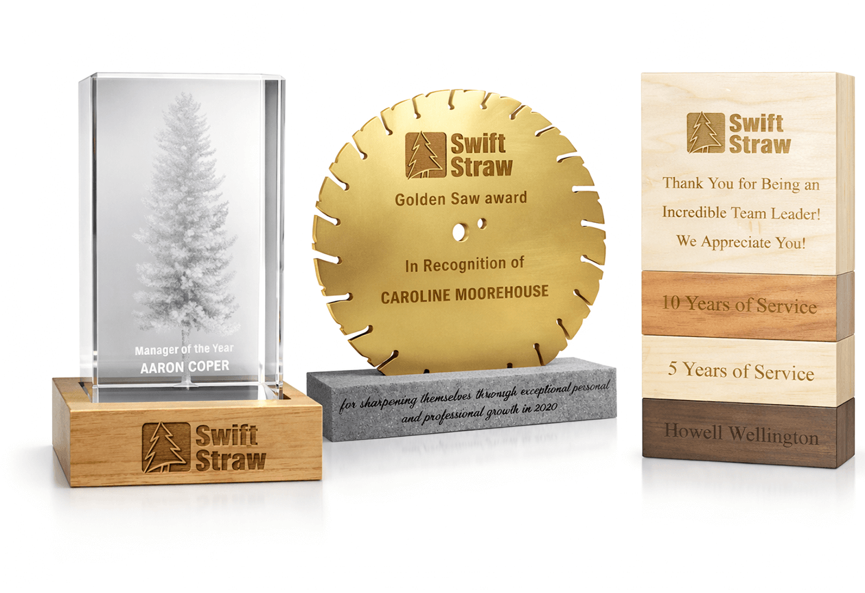 Example of Wood Custom Awards for a Saw Mill Company