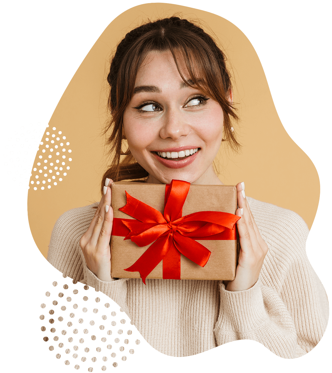 Happy Recipient of a Custom Corporate Gift