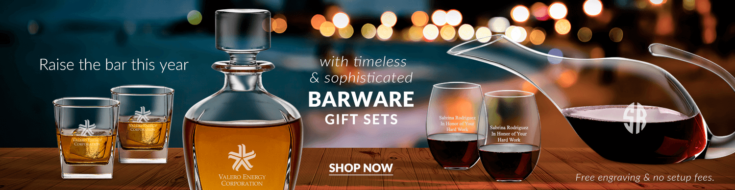Custom Corporate Gifts - Etched Barware Gift Sets